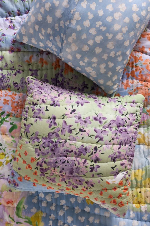 Slide View: 1: Gemma Cotton Voile Floral-Printed Euro Sham