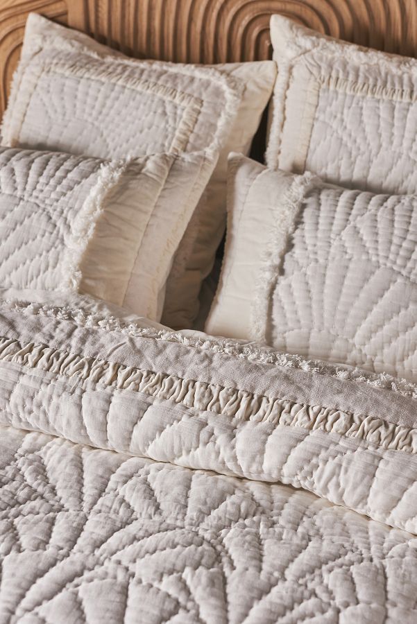 Slide View: 3: Gillian Plush Gauze Quilted Bedspread