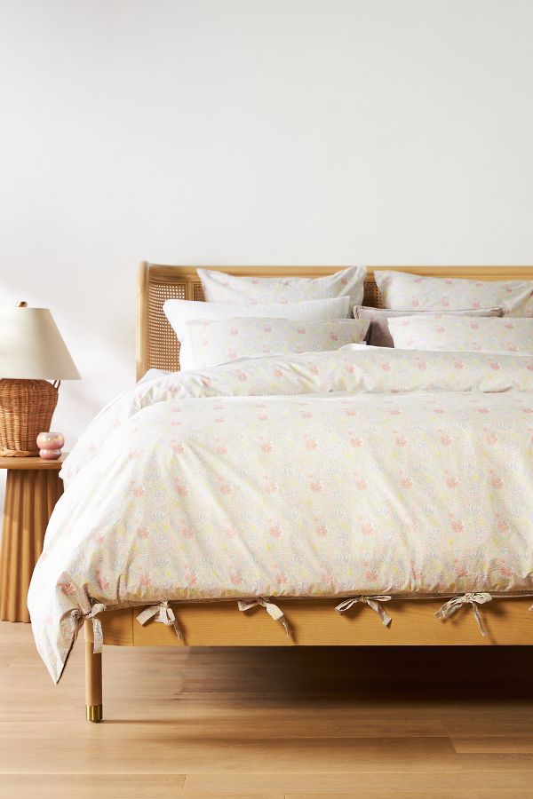 Slide View: 1: Organic Cotton Percale Printed Duvet Cover