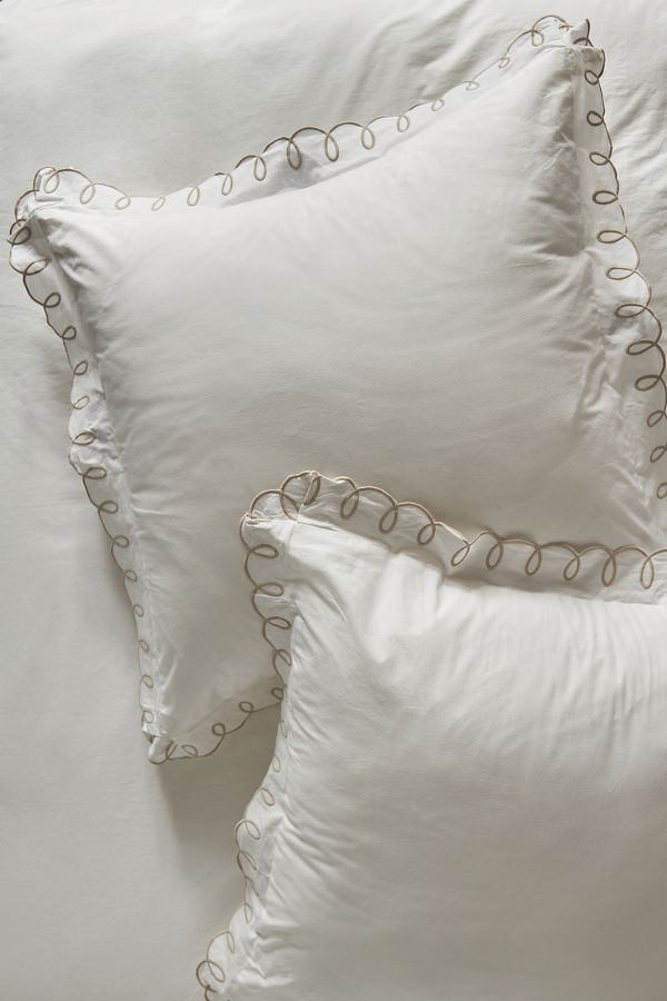 Slide View: 1: Maeve by Anthropologie Organic Cotton Looped Embroidered Euro Sham