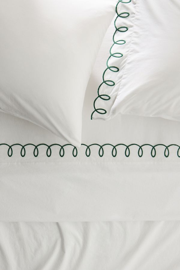 Slide View: 1: Maeve by Anthropologie Looped Organic Percale Sheet Set