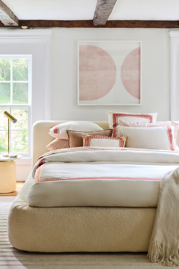 Slide View: 1: Coraline Cotton Sateen Embroidered Duvet Cover