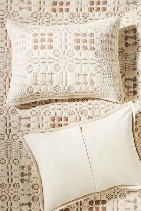 Slide View: 1: Veda Matelassé Shams, Set of 2