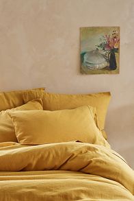 Slide View: 1: Piglet In Bed Honey Linen Duvet Cover