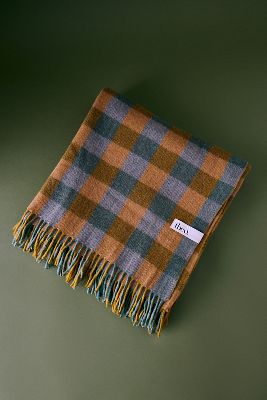 TBCo Gingham Woll Überwurf Decke