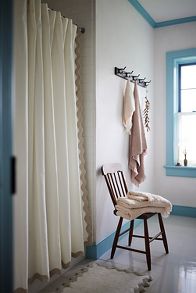 Slide View: 1: Maeve by Anthropologie Embroidered Scalloped Cotton Shower Curtain