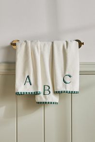 Slide View: 1: Monogram Embroidered Cotton Hand Towel