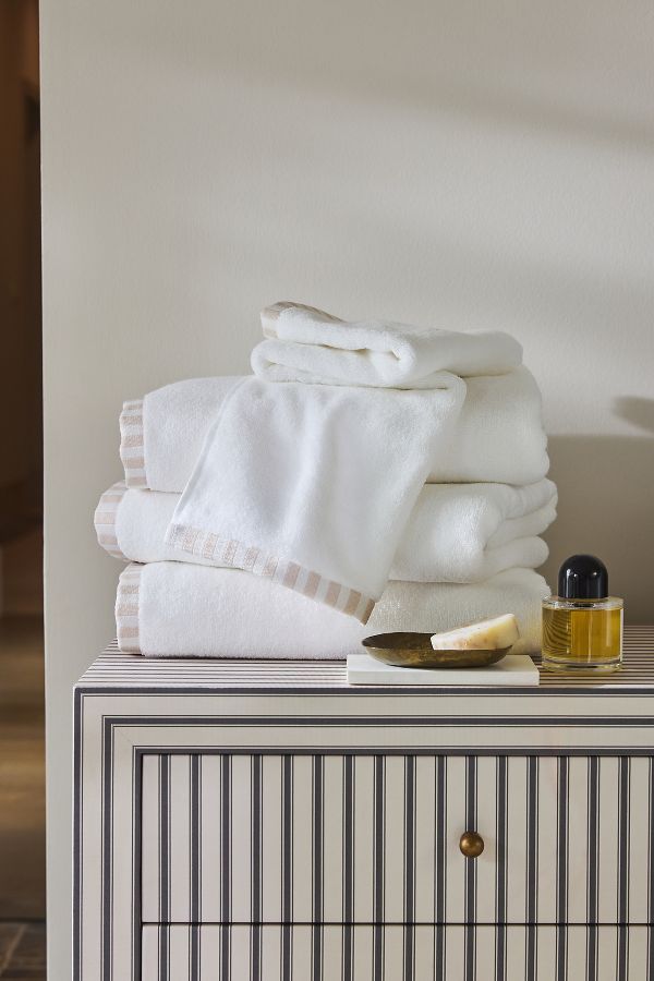 Slide View: 5: The Sloane Stripe Trim Soft Cotton Towel Collection