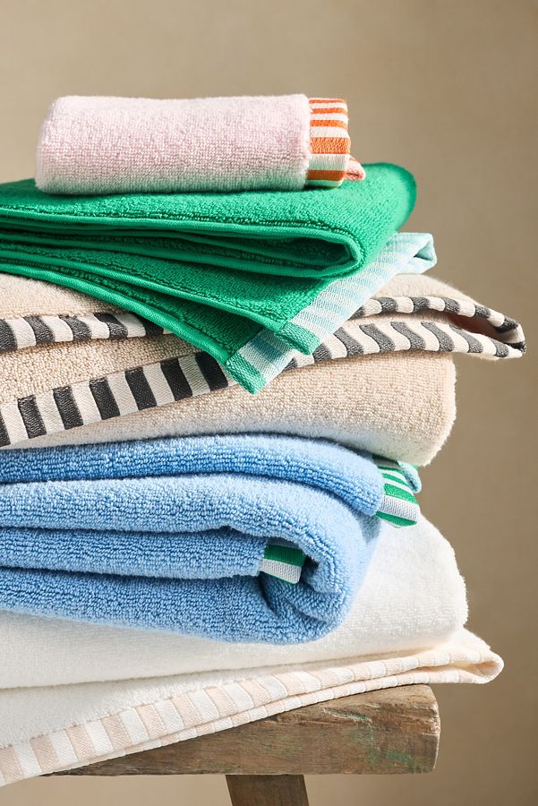 Slide View: 2: The Sloane Stripe Trim Soft Cotton Towel Collection