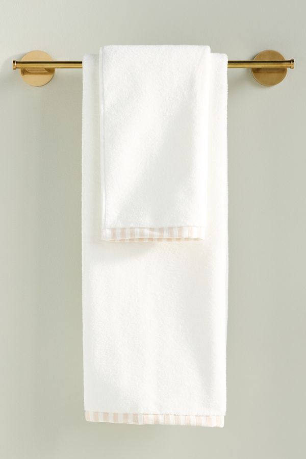 Slide View: 1: The Sloane Stripe Trim Soft Cotton Towel Collection