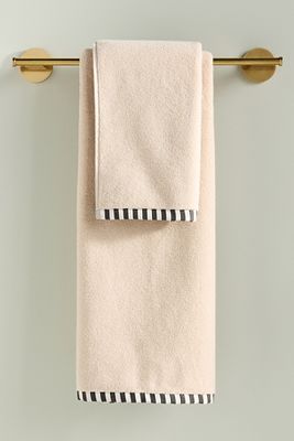 The Sloane Stripe Trim Soft Cotton Towel Collection