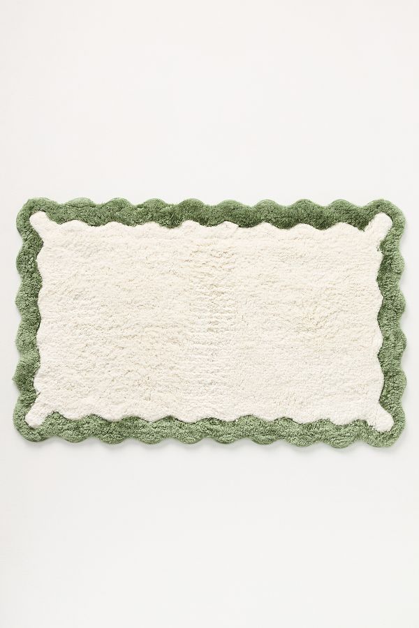 Slide View: 1: Maeve by Anthropologie Scalloped Cotton Bath Mat