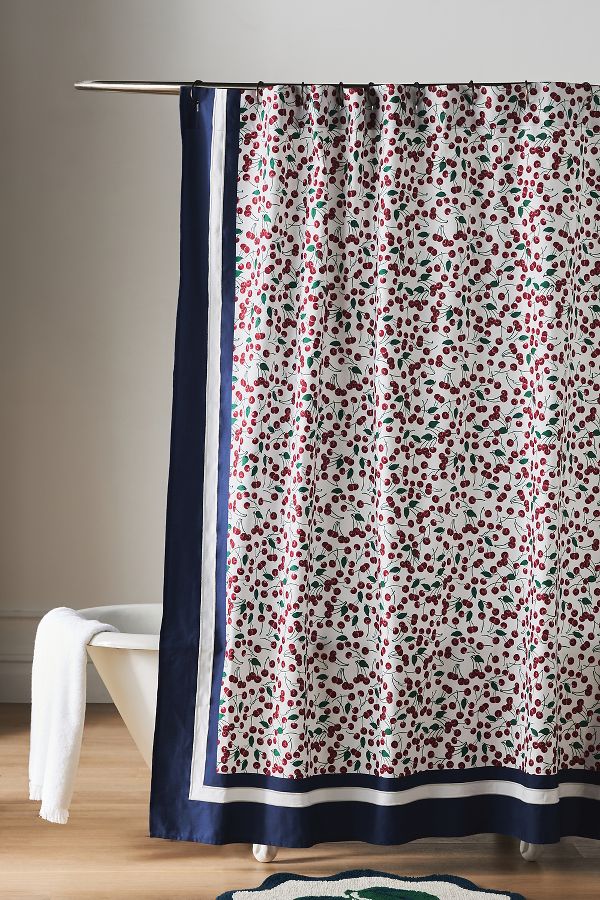 Slide View: 1: Maeve by Anthropologie Cherry Cotton Shower Curtain