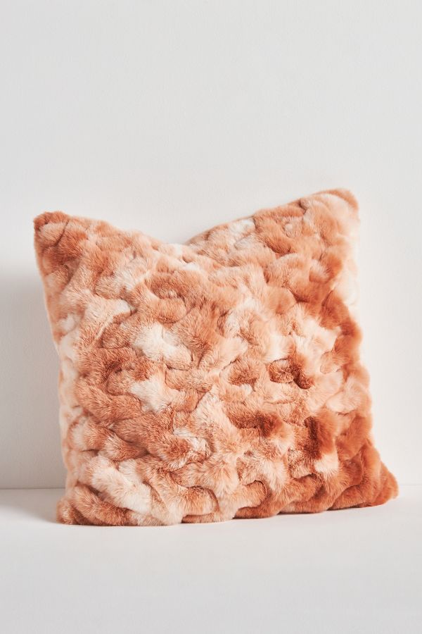 Slide View: 1: Luxe Sculpted Faux-Fur Pillow