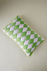 Slide View: 1: TBCo Green Argyle Rectangle Cushion