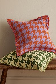 Slide View: 1: TBCo Lilac Houndstooth Cushion