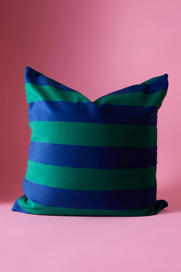 Slide View: 2: Coussin carré à rayures Colours of Arley pour Anthropologie