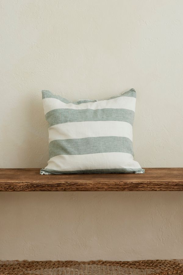 Slide View: 1: Ellenvale Interiors Esmee Teal Stripe Cushion