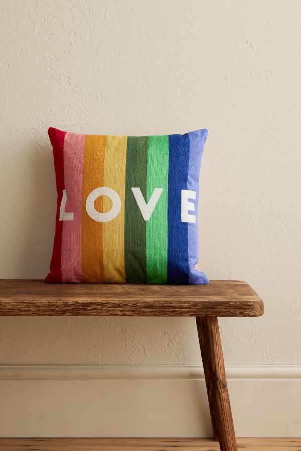 Slide View: 1: The Pillow Drop Love Square Cushion