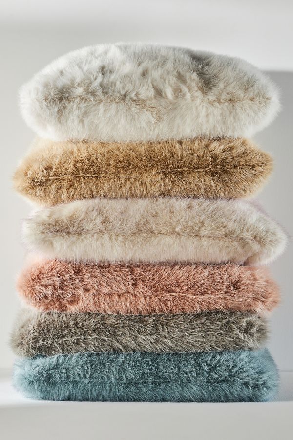 Slide View: 2: Chloe Tipped Faux-Fur Pillow