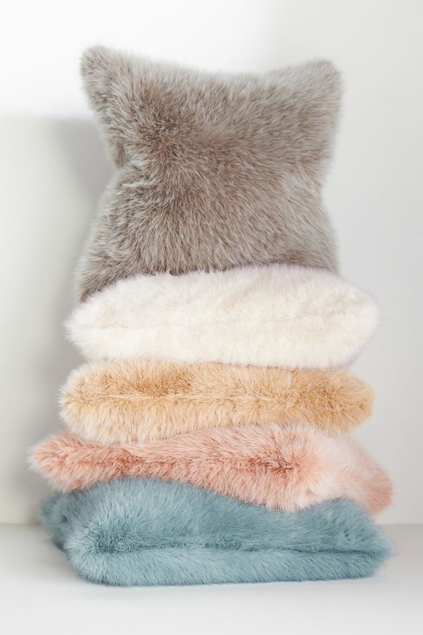 Slide View: 3: Chloe Tipped Faux-Fur Pillow