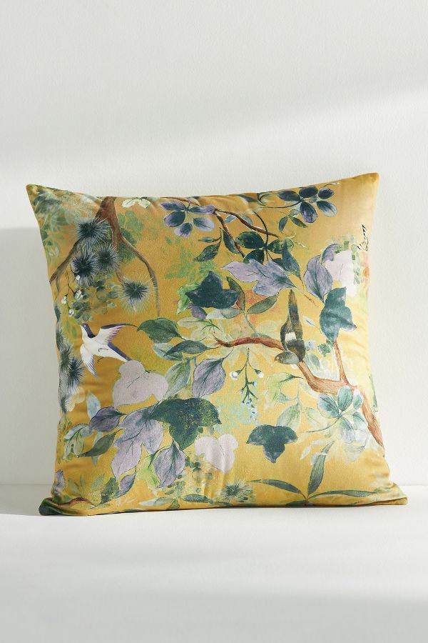 Slide View: 1: Colliere Floral Velvet Pillow