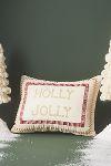 Thumbnail View 1: Shayla Festive Text Cotton Velvet Pillow