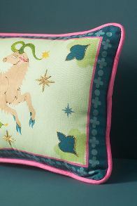 Slide View: 3: Lou Benesch x Anthropologie Mini Stargazer Embroidered Cotton Zodiac Pillow