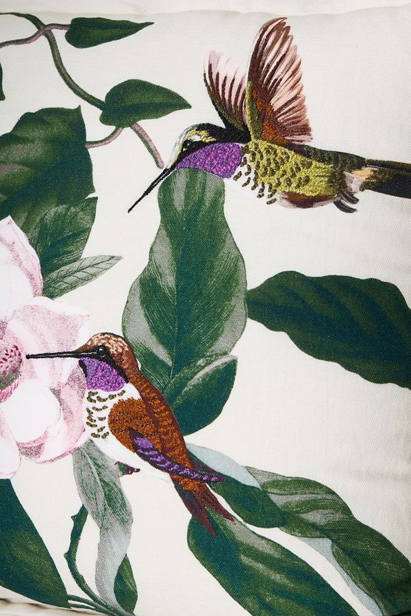 Slide View: 3: Menagerie Embroidered Cotton & Linen Pillow