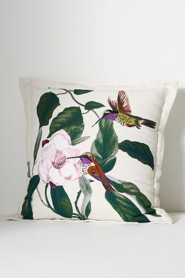 Slide View: 1: Menagerie Embroidered Cotton & Linen Pillow