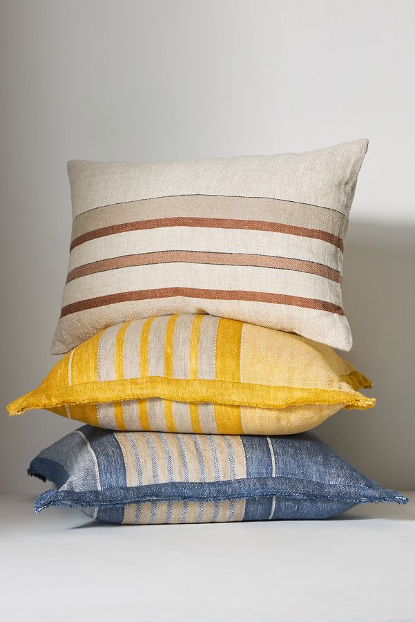 Slide View: 3: Quinn Linen Stripe Pillow