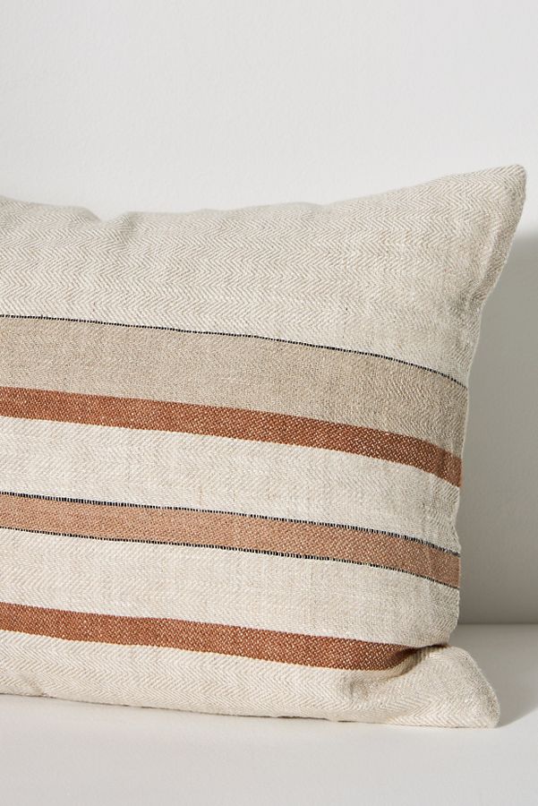 Slide View: 2: Quinn Linen Stripe Pillow