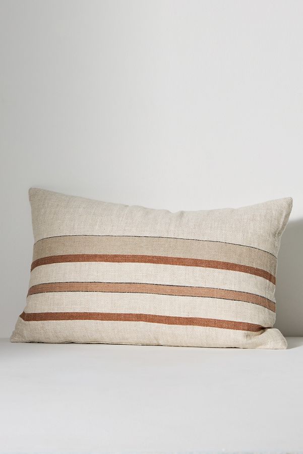 Slide View: 1: Quinn Linen Stripe Pillow