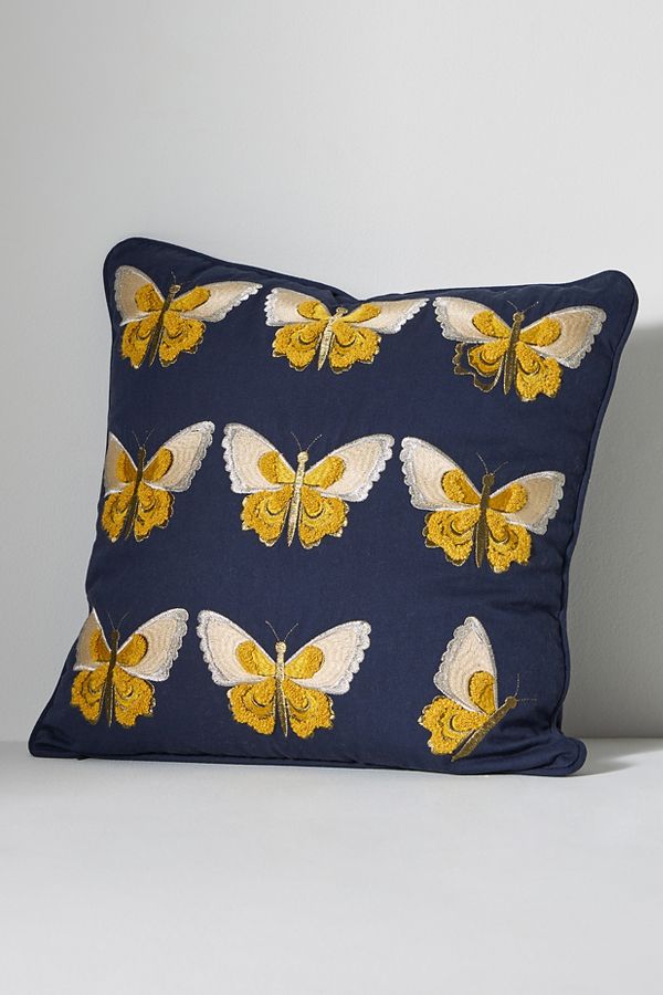 Slide View: 2: Mirabelle Cotton Embroidered Pillow