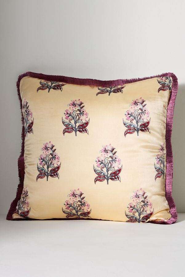 Slide View: 1: Silk Mix Print Floral Pillow