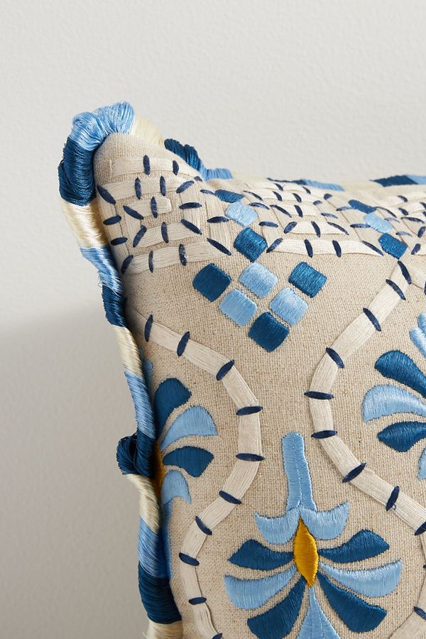 Slide View: 5: Georgia Cotton Embroidered Pillow