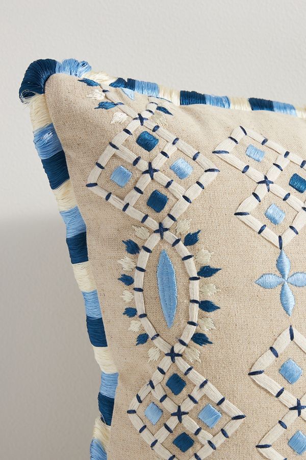 Slide View: 9: Georgia Cotton Embroidered Pillow