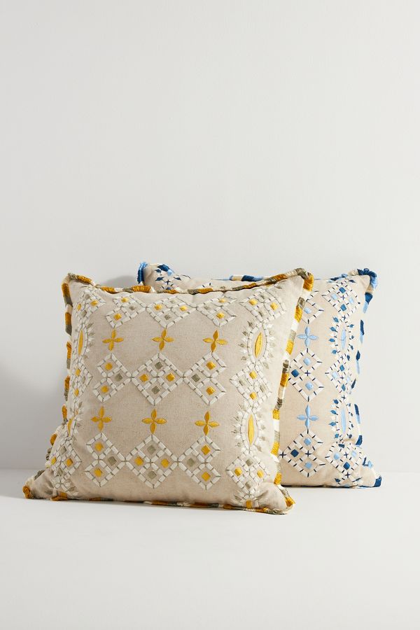 Slide View: 6: Georgia Cotton Embroidered Pillow