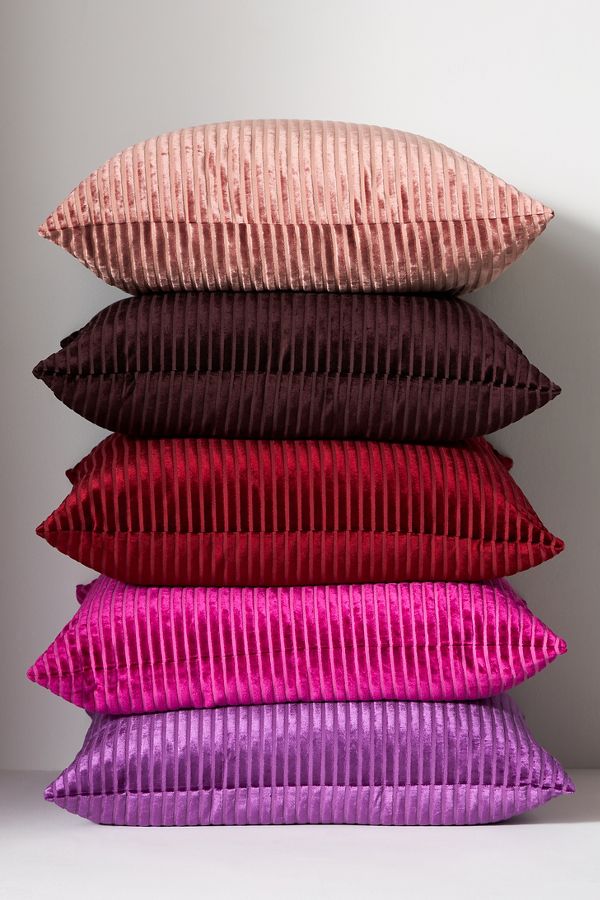 Slide View: 4: Fiora Ribbed Velvet Pillow