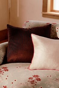 Slide View: 5: Fiora Ribbed Velvet Pillow