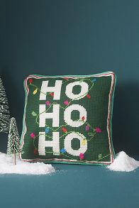 Slide View: 1: Furbish Studio Holiday Petite Needlepoint Pillow