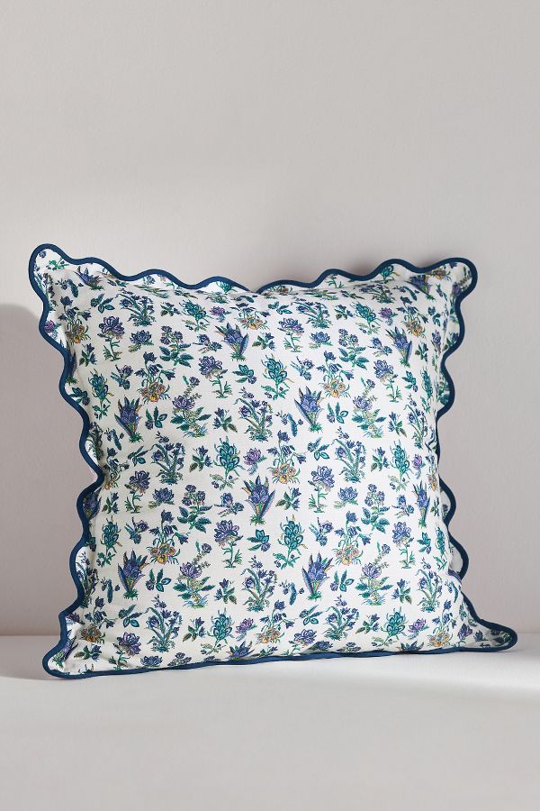 Slide View: 2: Eudora Embroidered Scalloped Pillow