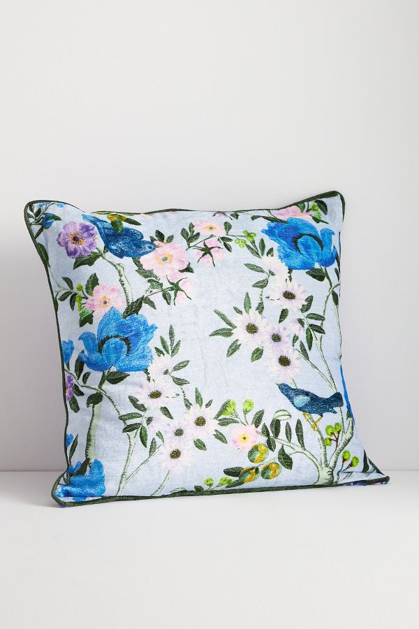 Slide View: 1: Alva Floral Cotton Velvet Pillow