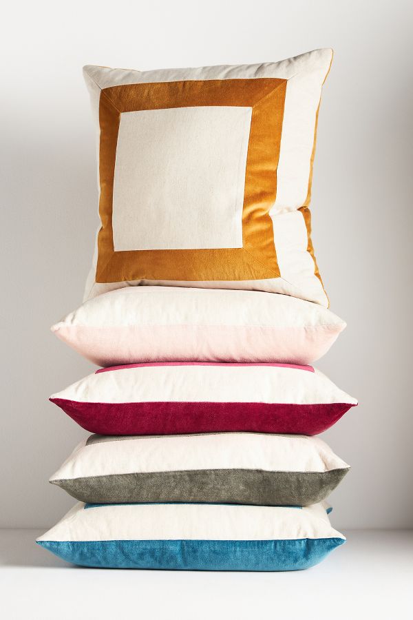 Slide View: 2: Cotton Velvet Frame Pillow