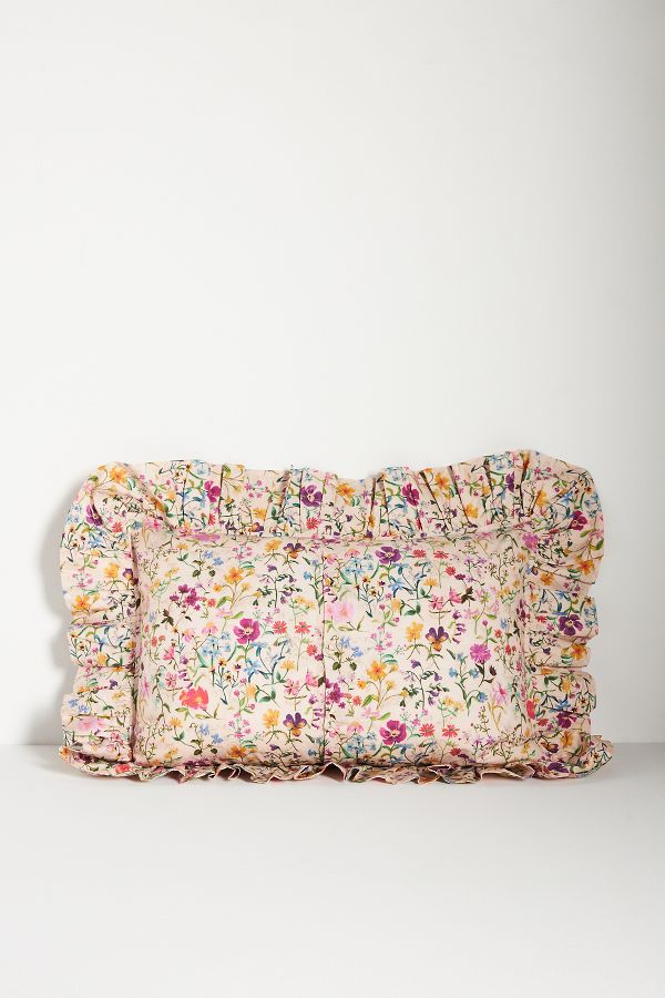 Slide View: 2: Coco & Wolf Silk Ruffle Cushion Cover