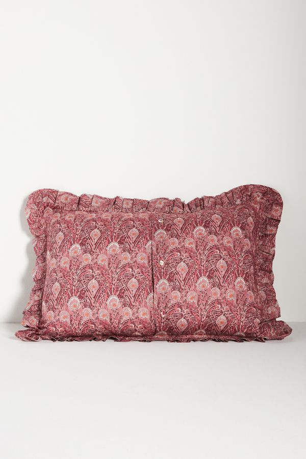 Slide View: 2: Coco & Wolf Silk Ruffle Cushion Cover