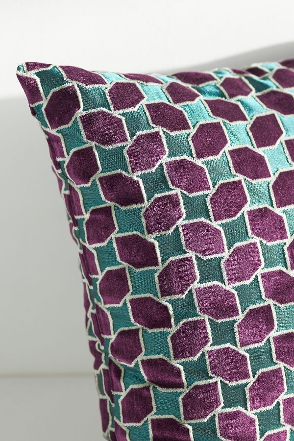 Slide View: 3: Gracen Geometric Velvet Pillow