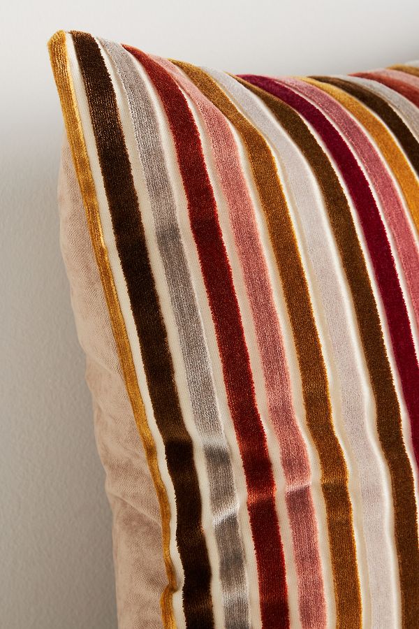 Slide View: 2: Velvet Stripe Pillow Cover