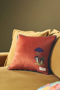 Slide View: 4: Nathalie Lete Embroidered Velvet Pillow