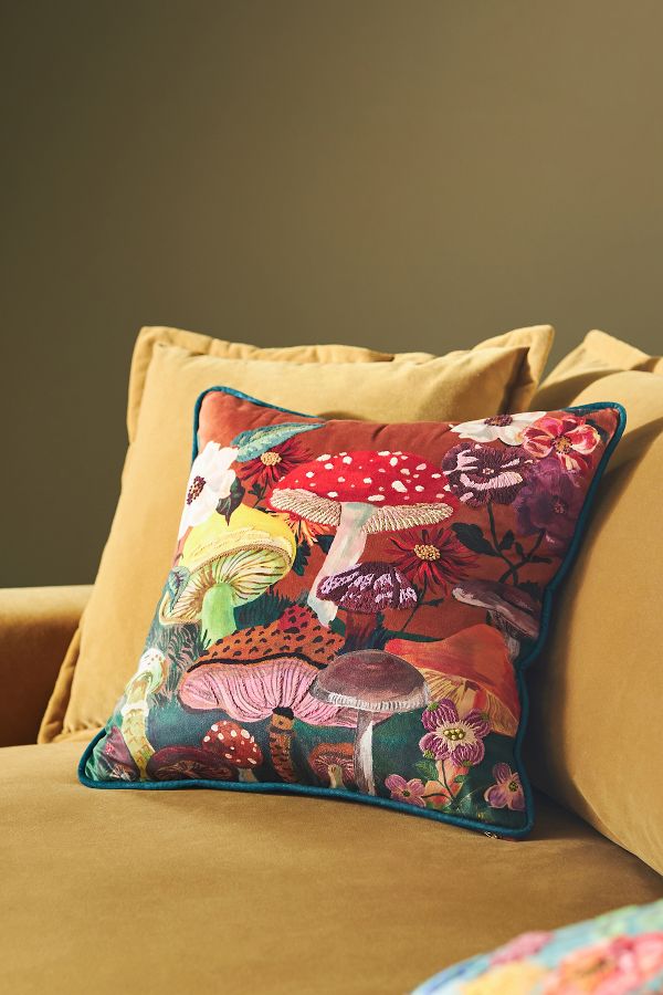 Slide View: 2: Nathalie Lete Embroidered Velvet Pillow